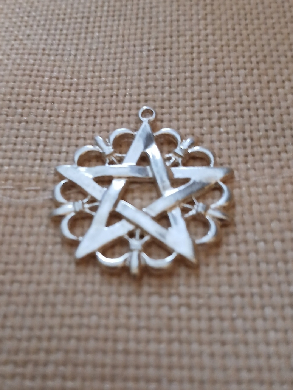 Sterling Silver Pentagram Filigree Pendant